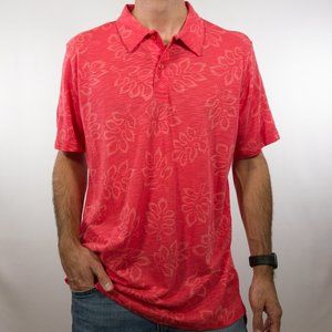 New Trunks David Pink Red Floral Polo T-Shirt M
